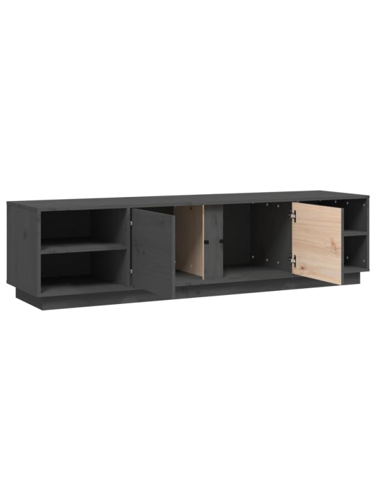 TV skříňka šedá 156 x 40 x 40 cm masivní borové dřevo