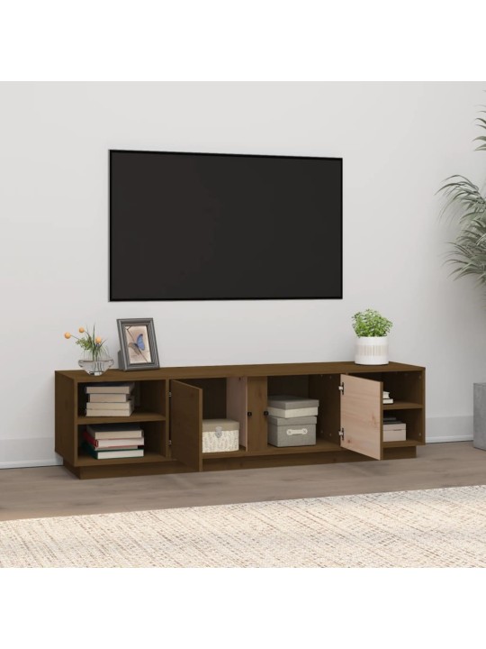 TV skříňka medově hnědá 156 x 40 x 40 cm masivní borové dřevo