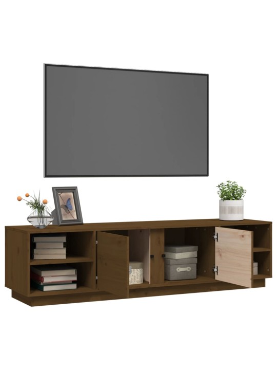 TV skříňka medově hnědá 156 x 40 x 40 cm masivní borové dřevo