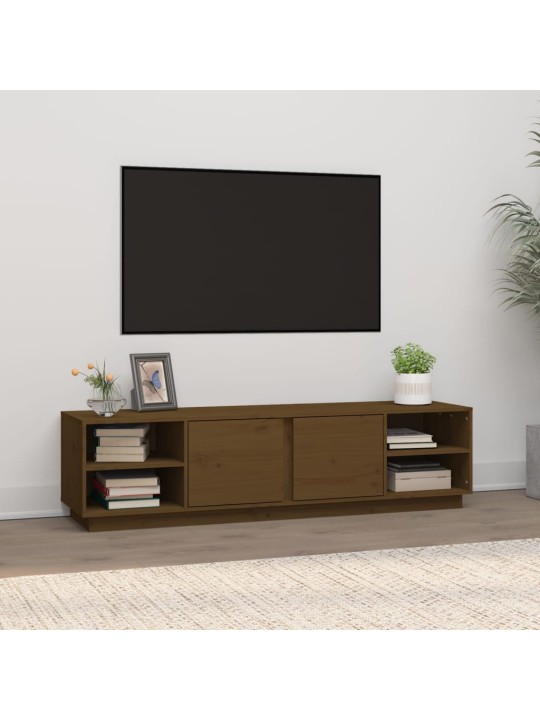 TV skříňka medově hnědá 156 x 40 x 40 cm masivní borové dřevo