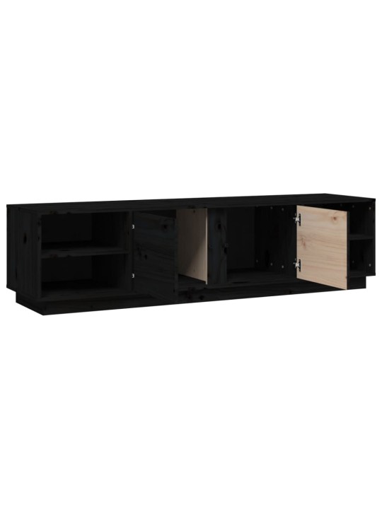 TV skříňka černá 156 x 40 x 40 cm masivní borové dřevo