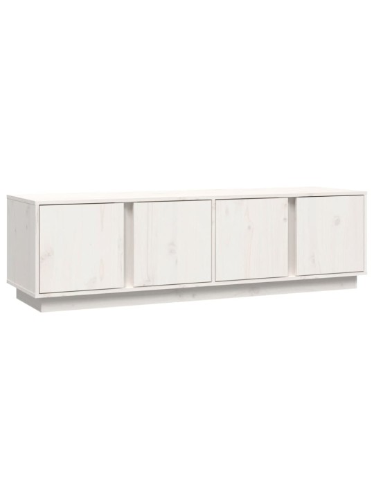 TV skříňka bílá 140 x 40 x 40 cm masivní borové dřevo