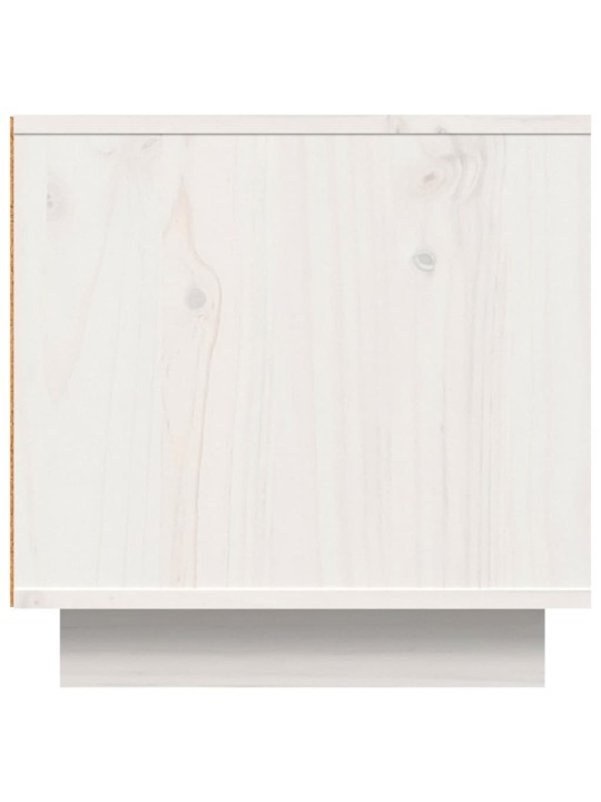 TV skříňka bílá 140 x 40 x 40 cm masivní borové dřevo
