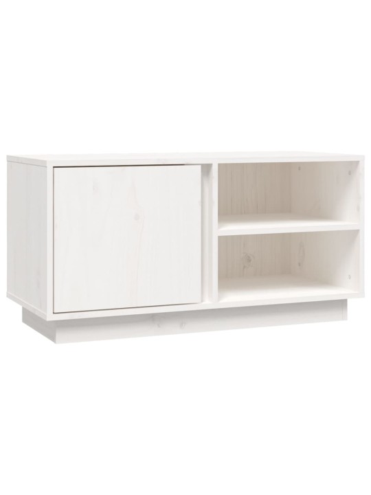 TV skříňka bílá 80x35x40,5 cm masivní borové dřevo