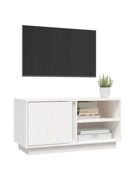 TV skříňka bílá 80x35x40,5 cm masivní borové dřevo