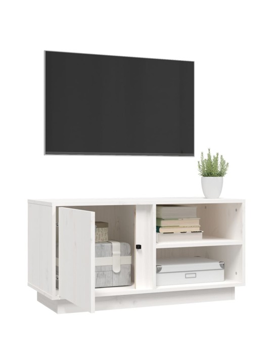 TV skříňka bílá 80x35x40,5 cm masivní borové dřevo