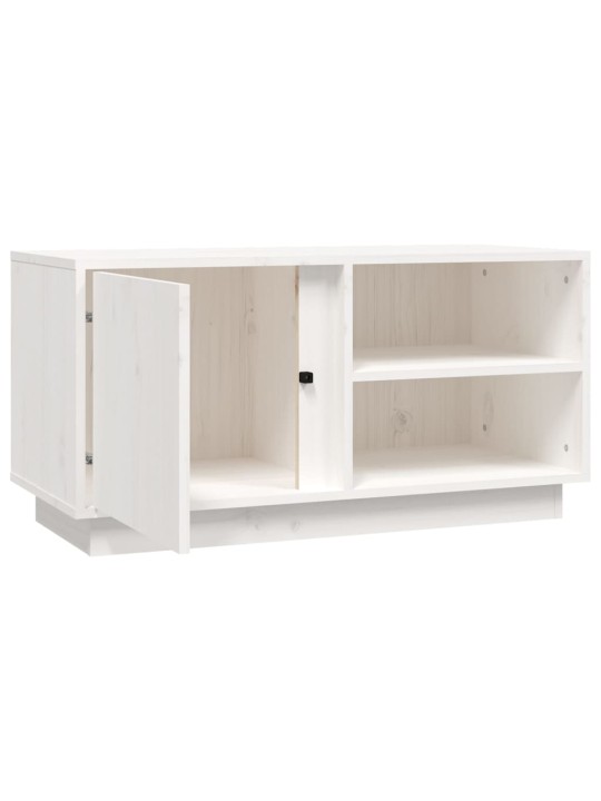 TV skříňka bílá 80x35x40,5 cm masivní borové dřevo