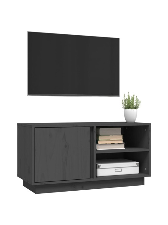 TV skříňka šedá 80 x 35 x 40,5 cm masivní borové dřevo