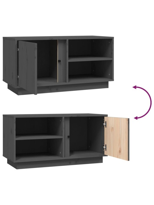 TV skříňka šedá 80 x 35 x 40,5 cm masivní borové dřevo