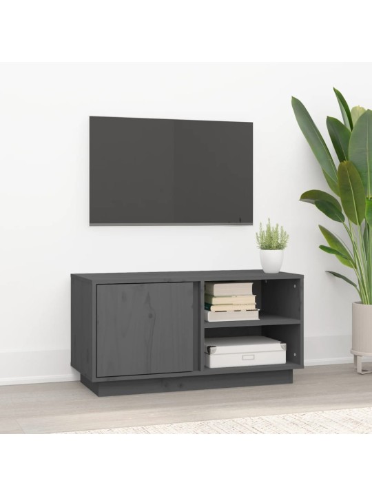 TV skříňka šedá 80 x 35 x 40,5 cm masivní borové dřevo
