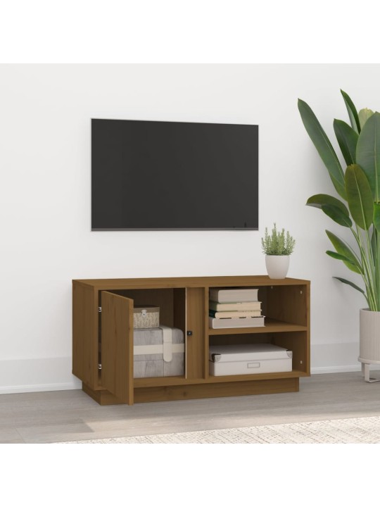TV skříňka medově hnědá 80x35x40,5 cm masivní borové dřevo