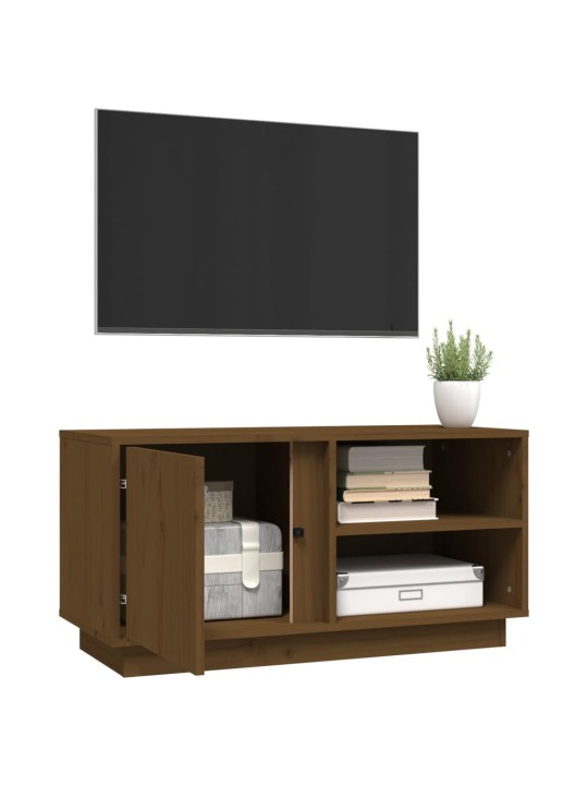 TV skříňka medově hnědá 80x35x40,5 cm masivní borové dřevo