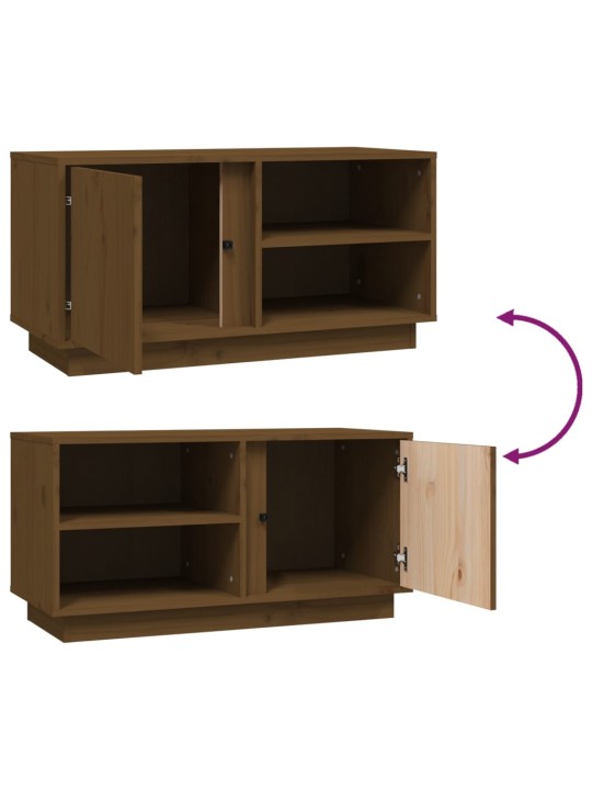 TV skříňka medově hnědá 80x35x40,5 cm masivní borové dřevo