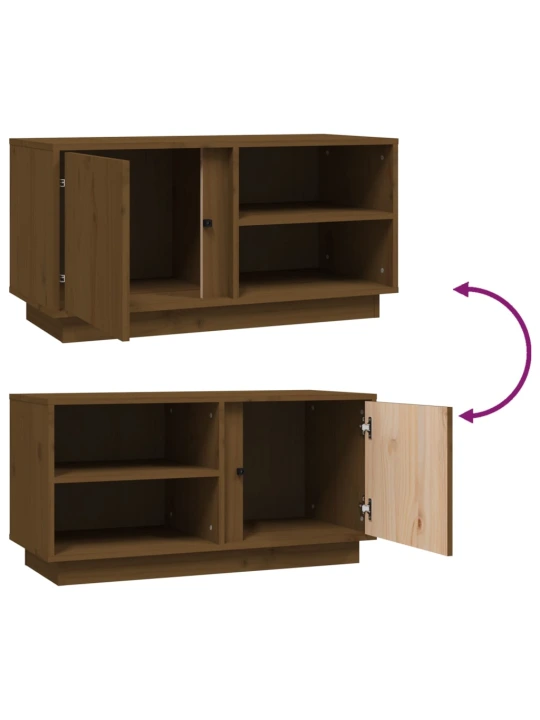 TV skříňka medově hnědá 80x35x40,5 cm masivní borové dřevo