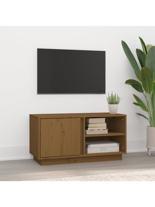 TV skříňka medově hnědá 80x35x40,5 cm masivní borové dřevo