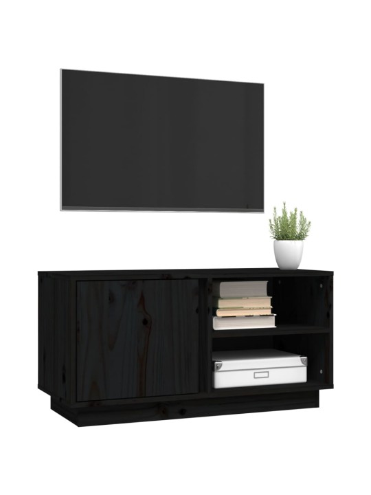 TV skříňka černá 80x35x40,5 cm masivní borové dřevo