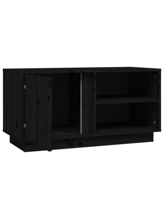 TV skříňka černá 80x35x40,5 cm masivní borové dřevo