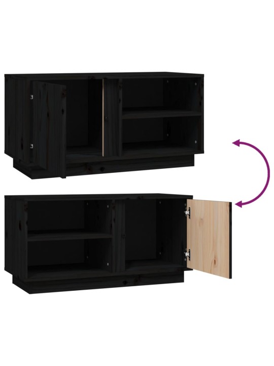 TV skříňka černá 80x35x40,5 cm masivní borové dřevo