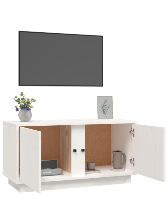 TV skříňka bílá 80x35x40,5 cm masivní borové dřevo
