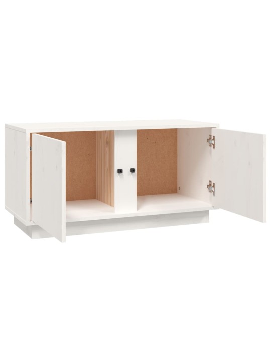 TV skříňka bílá 80x35x40,5 cm masivní borové dřevo