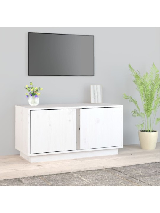 TV skříňka bílá 80x35x40,5 cm masivní borové dřevo