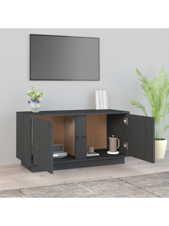 TV skříňka šedá 80 x 35 x 40,5 cm masivní borové dřevo