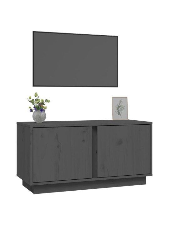 TV skříňka šedá 80 x 35 x 40,5 cm masivní borové dřevo