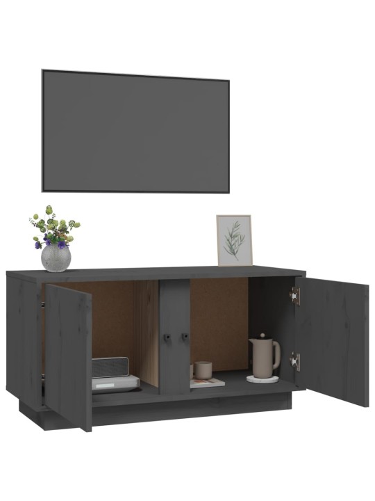 TV skříňka šedá 80 x 35 x 40,5 cm masivní borové dřevo