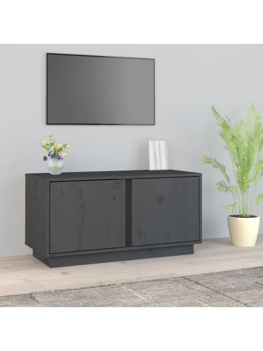 TV skříňka šedá 80 x 35 x 40,5 cm masivní borové dřevo