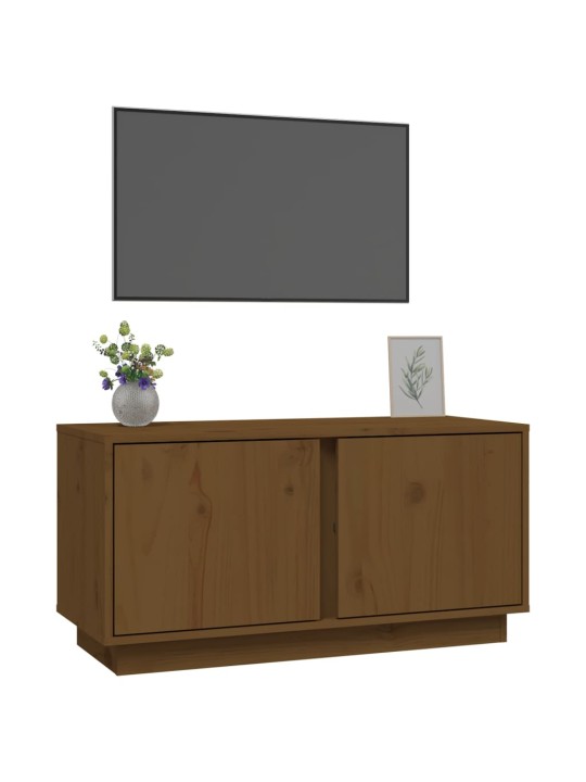 TV skříňka medově hnědá 80x35x40,5 cm masivní borové dřevo