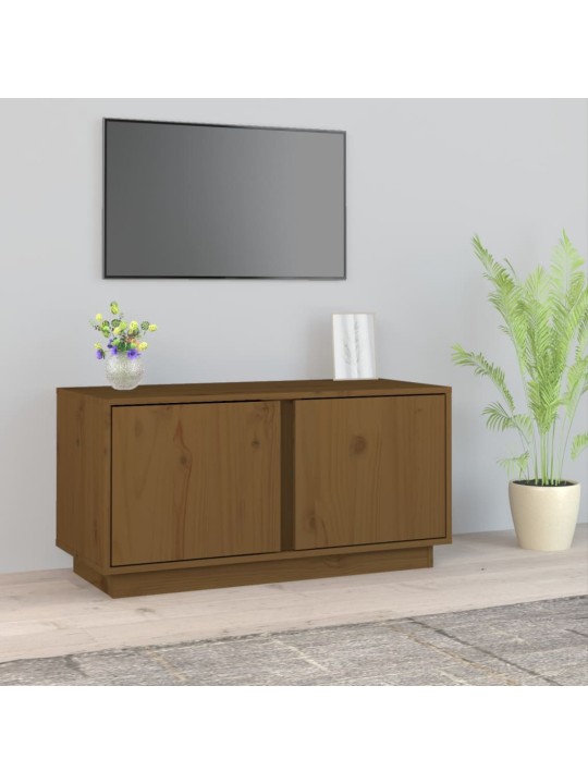 TV skříňka medově hnědá 80x35x40,5 cm masivní borové dřevo