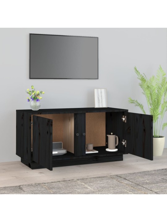 TV skříňka černá 80x35x40,5 cm masivní borové dřevo