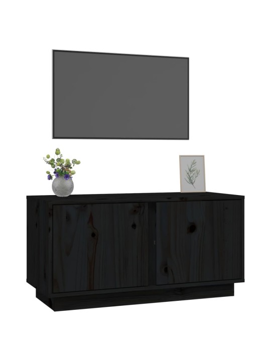 TV skříňka černá 80x35x40,5 cm masivní borové dřevo