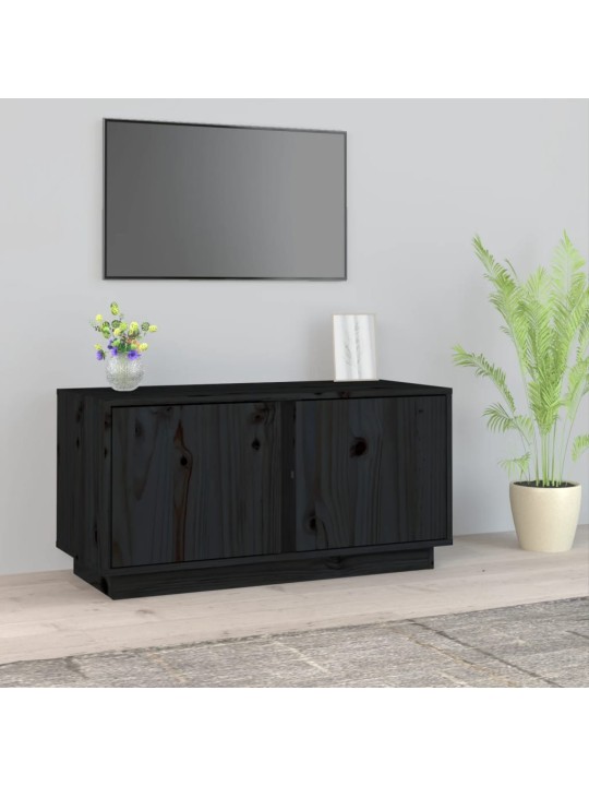 TV skříňka černá 80x35x40,5 cm masivní borové dřevo