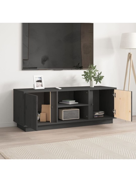 TV skříňka šedá 110x35x40,5 cm masivní borové dřevo
