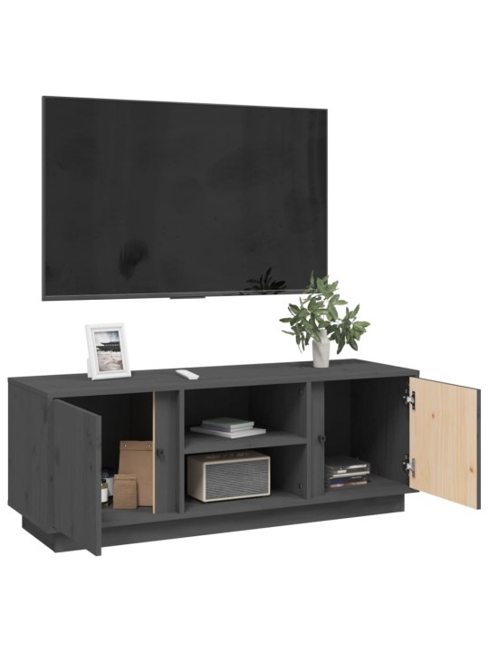 TV skříňka šedá 110x35x40,5 cm masivní borové dřevo