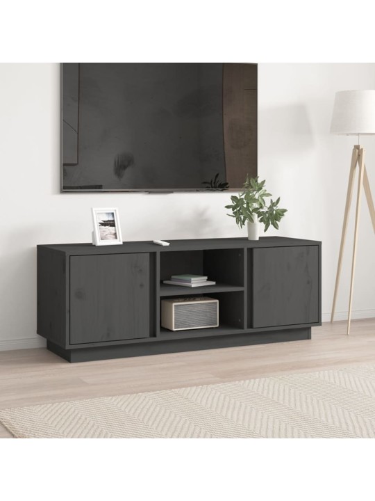TV skříňka šedá 110x35x40,5 cm masivní borové dřevo