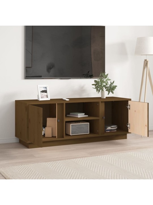 TV skříňka medově hnědá 110x35x40,5 cm masivní borové dřevo