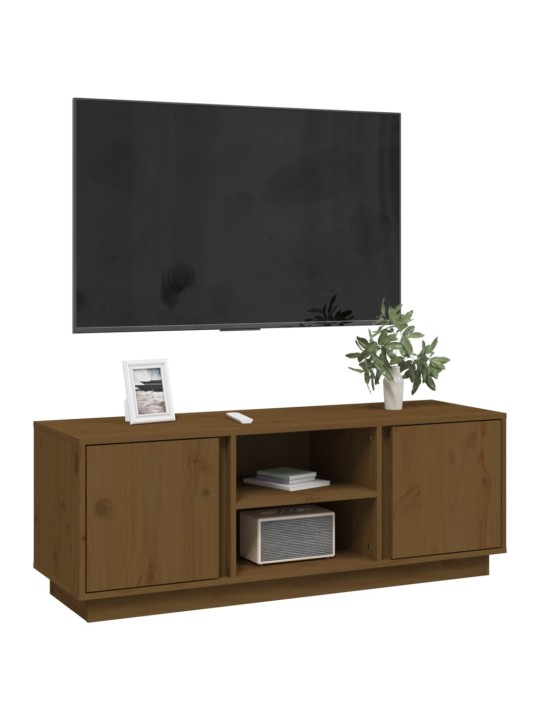 TV skříňka medově hnědá 110x35x40,5 cm masivní borové dřevo