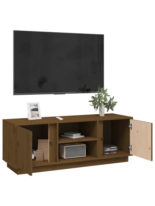 TV skříňka medově hnědá 110x35x40,5 cm masivní borové dřevo