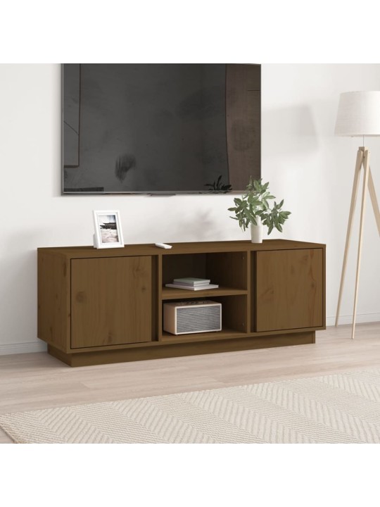 TV skříňka medově hnědá 110x35x40,5 cm masivní borové dřevo