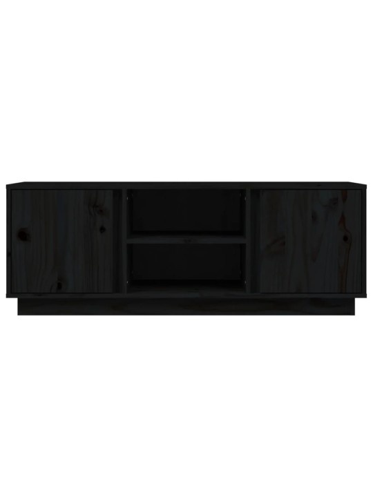 TV skříňka černá 110x35x40,5 cm masivní borové dřevo