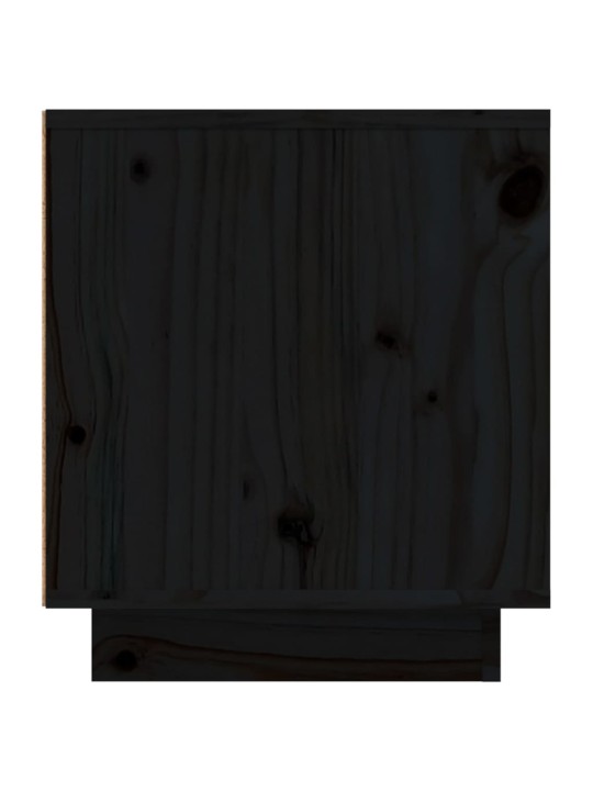 TV skříňka černá 110x35x40,5 cm masivní borové dřevo
