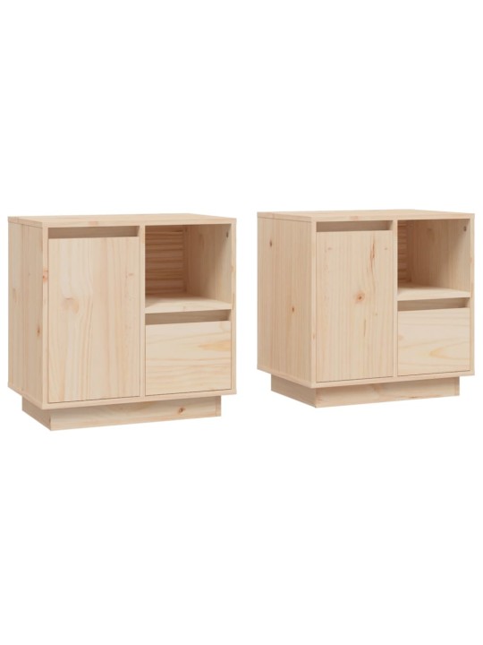 Noční stolky 2 ks 50 x 34 x 50 cm masivní borové dřevo