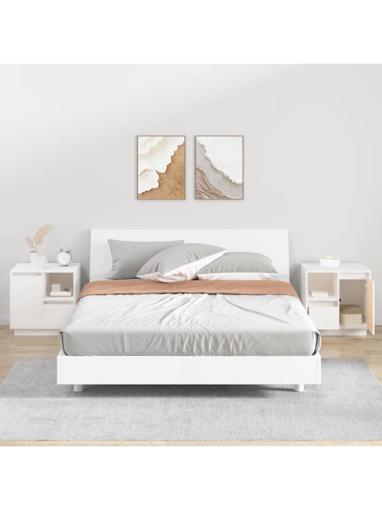 Noční stolky 2 ks bílé 50 x 34 x 50 cm masivní borové dřevo