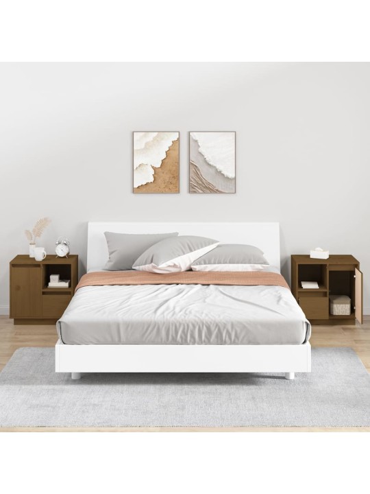 Noční stolky 2 ks medově hnědé 50x34x50 cm masivní borové dřevo
