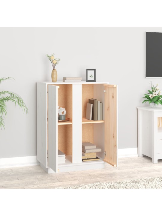 Příborník bílý 60x35x80 cm masivní borové dřevo
