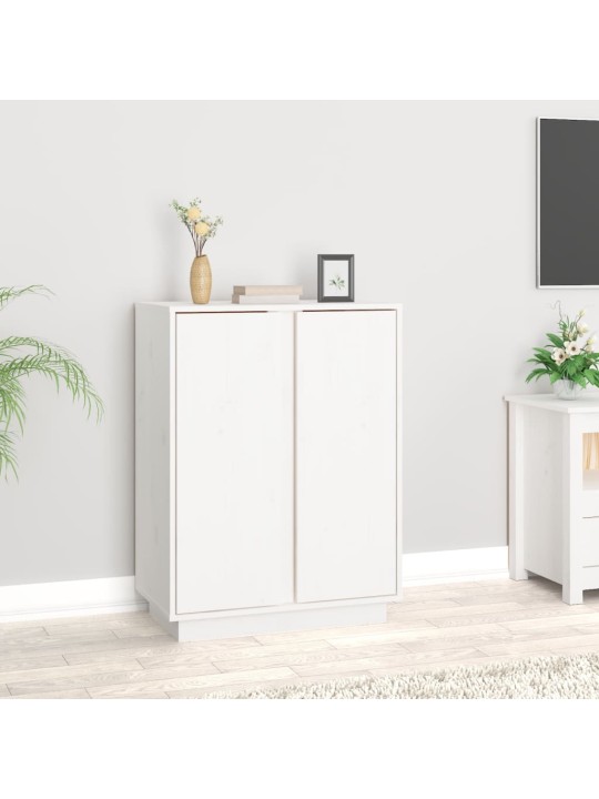 Příborník bílý 60x35x80 cm masivní borové dřevo