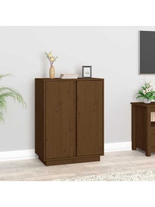 Příborník medově hnědý 60x35x80 cm masivní borové dřevo