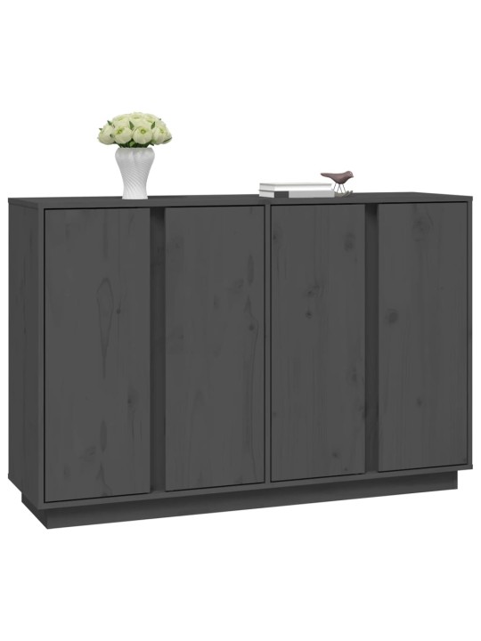 Příborník šedý 120x35x80 cm masivní borové dřevo